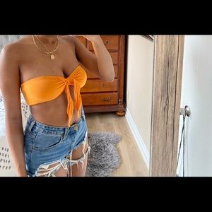 Orange garage bandeau top